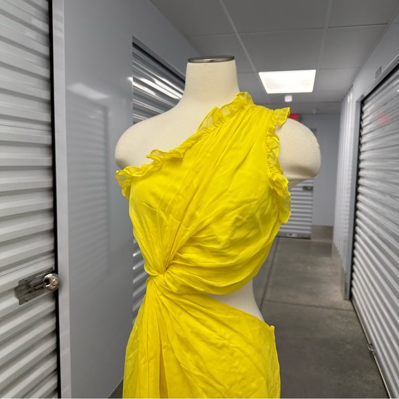 Cinq a sept 100% silk corinne cut out one shoulder dress 12 - Picture 5 of 9